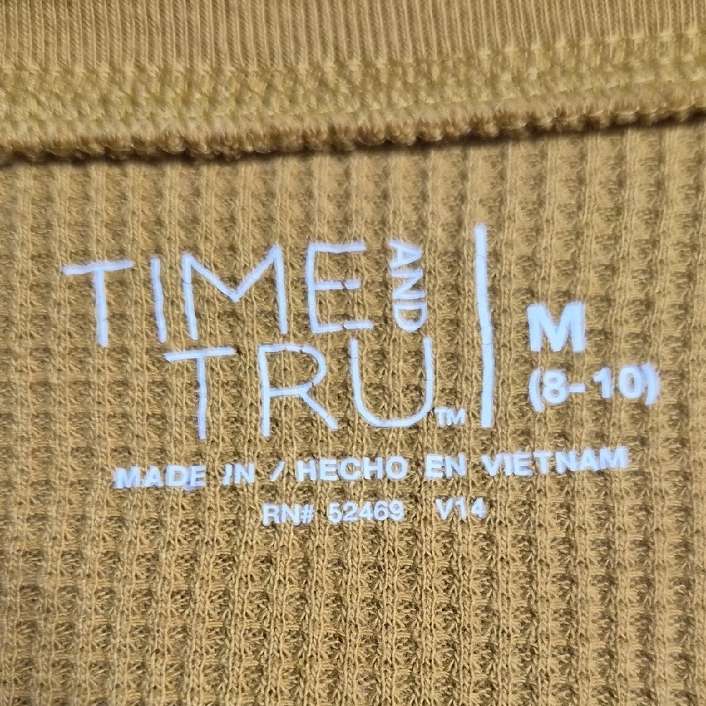Time and Tru Mustard Long Sleeve Women's Top Size Medium - Picture 4 of 7